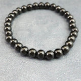 ノーブルシュンガイト  エリートシュンガイト　6mm玉ブレスレット 8.28g (ID:14006)