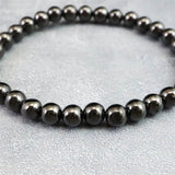 ノーブルシュンガイト  エリートシュンガイト　6mm玉ブレスレット 8.28g (ID:14006)