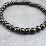 ノーブルシュンガイト  エリートシュンガイト　6mm玉ブレスレット 8.28g (ID:14006)