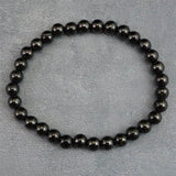 ノーブルシュンガイト  エリートシュンガイト　6mm玉ブレスレット 8.28g (ID:14006)
