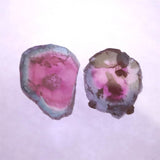 ウォーターメロントルマリン 原石スライス 2個セット 3.93ct (ID:14213)