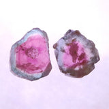 ウォーターメロントルマリン 原石スライス 2個セット 3.93ct (ID:14213)