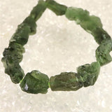 モルダバイト　原石 ブレスレット 鑑別書付　25.7ｇ (ID:14632)