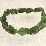 モルダバイト　原石 ブレスレット 鑑別書付　25.7ｇ (ID:14632)