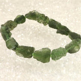 モルダバイト　原石 ブレスレット 鑑別書付　25.7ｇ (ID:14632)