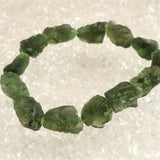 モルダバイト　原石 ブレスレット 鑑別書付　25.7ｇ (ID:14632)