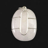 H&E社 ニュージーランドホワイトアゼツライト (AZOZEO) タンブル ペンダント 8.7g　 (ID:14829)