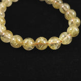 ゴールドルチルクォーツ 3A 9mm玉ブレスレット 22.5g (ID:14905)
