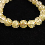 ゴールドルチルクォーツ 3A 9mm玉ブレスレット 22.5g (ID:14905)