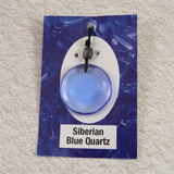 H&E社 シベリアンブルークォーツ　ディスク型タンブル コード ペンダント 8.4g (ID:15078)