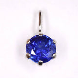 天然 未処理 ブルーサファイア　4.5mmラウンド ペンダントトップ　Pt900  0.49ct (ID:15323)