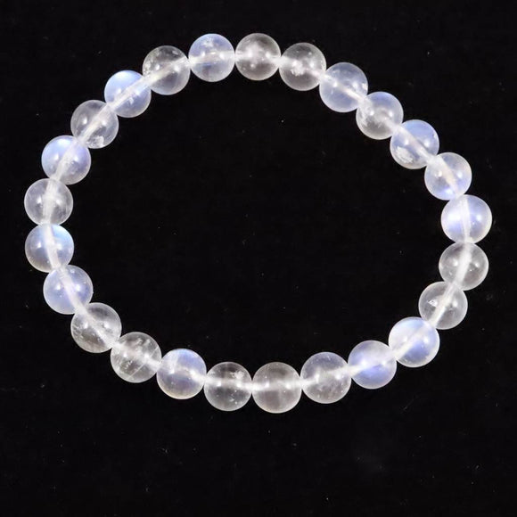 ブルー ムーンストーン ホワイトラブラドライト 7.5mm玉ブレスレット 15.5g (ID:15333)