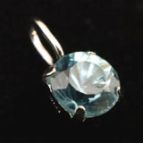 ブルージルコン　4.4mmラウンドカット ペンダントトップ　K18WG　0.58ct　　 (ID:15550)