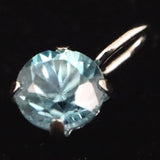 ブルージルコン　4.4mmラウンドカット ペンダントトップ　K18WG　0.58ct　　 (ID:15550)