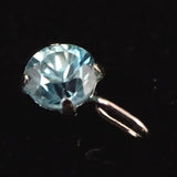 ブルージルコン　4.4mmラウンドカット ペンダントトップ　K18WG　0.58ct　　 (ID:15550)