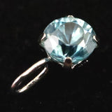 ブルージルコン　4.4mmラウンドカット ペンダントトップ　K18WG　0.58ct　　 (ID:15550)