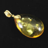 天然琥珀　バルティックアンバー 26mm ペアシェイプ ペンダントトップ 3.0g (ID:15581)