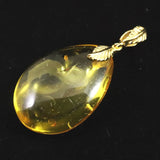 天然琥珀　バルティックアンバー 26mm ペアシェイプ ペンダントトップ 3.0g (ID:15581)