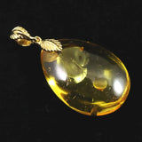 天然琥珀　バルティックアンバー 26mm ペアシェイプ ペンダントトップ 3.0g (ID:15581)