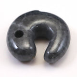 糸魚川翡翠  ヒスイ 黒 30mm飛龍勾玉 ディレクトリカード付 15.3g (ID:15845)
