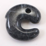 糸魚川翡翠  ヒスイ 黒 30mm飛龍勾玉 ディレクトリカード付 15.3g (ID:15845)