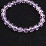 ボリビア産 ラベンダー アメジスト エレスチャル 8mm玉 ブレスレット 17.20g (ID:15994)