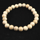 ホワイトドラゴンアイ ウッドビーズ 8mm玉ブレスレット 証明書付 4.25g (ID:16454)