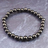 ノーブルシュンガイト  エリートシュンガイト　6mm玉ブレスレット 8.54g (ID:16606)
