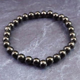 ノーブルシュンガイト  エリートシュンガイト　6mm玉ブレスレット 8.54g (ID:16606)