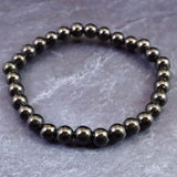 ノーブルシュンガイト  エリートシュンガイト　6mm玉ブレスレット 8.54g (ID:16606)