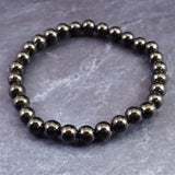 ノーブルシュンガイト  エリートシュンガイト　6mm玉ブレスレット 8.54g (ID:16606)