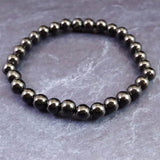 ノーブルシュンガイト  エリートシュンガイト　6mm玉ブレスレット 8.54g (ID:16606)