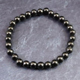 ノーブルシュンガイト  エリートシュンガイト　6mm玉ブレスレット 8.54g (ID:16606)