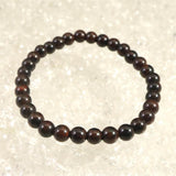 北海道産 ヴァーミリオンオブシディアン（紅十勝） 6mm玉ブレスレット 証明書付 8.9g (ID:16613)