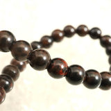 北海道産 ヴァーミリオンオブシディアン（紅十勝） 6mm玉ブレスレット 証明書付 8.9g (ID:16613)