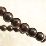 北海道産 ヴァーミリオンオブシディアン（紅十勝） 6mm玉ブレスレット 証明書付 8.9g (ID:16613)