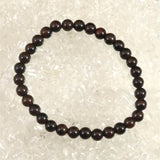 北海道産 ヴァーミリオンオブシディアン（紅十勝） 6mm玉ブレスレット 証明書付 8.9g (ID:16613)