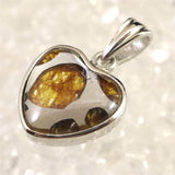 ロシア産　パラサイト隕石　12mmハート　ペンダントトップ 2.59g (ID:16751)