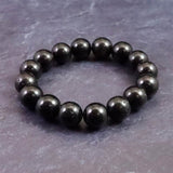 チベタンテクタイト 12mm玉 ブレスレット  33.0g (ID:16841)