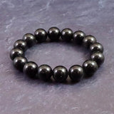 チベタンテクタイト 12mm玉 ブレスレット  33.0g (ID:16841)