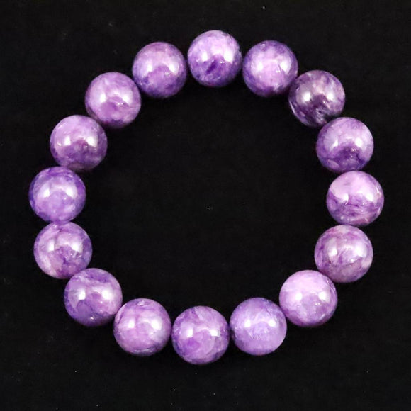 エンジェルシリカ　チャロアイト 14mm玉ブレスレット　62.2g (ID:16900)