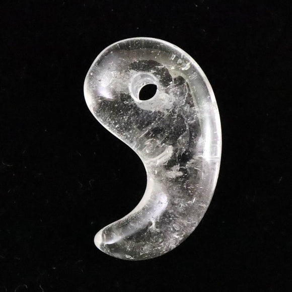 チベット カイラス産 ヒマラヤ 水晶 勾玉 4.30g (ID:16932)