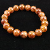 H&E社　ヒマラヤレッド アゼツライト 10mm玉ブレスレット 証明書付 26.3g (ID:16976)