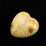 H&E社 ハニー&クリームアゼツライト (AZOZEO)  15mmハート 証明書付 1.7g (ID:17269)