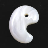 北海道 花石メノウ 瑪瑙 30mm勾玉 ディレクトリカード付 10.7g (ID:17581)