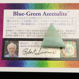 H&E社　ブルーグリーン アゼツライト（AZOZEO)　タンブル （証明書付） 6.9g (ID:17643)