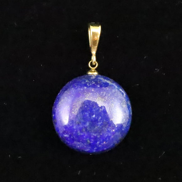 ラピスラズリ 19mmラウンド ペンダントトップ 5.9g (ID:17728)