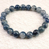 トロレアイト(スコルザライト） インクォーツ　9mm玉ブレスレット 21.6g (ID:17827)