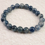 トロレアイト(スコルザライト） インクォーツ　9mm玉ブレスレット 21.6g (ID:17827)