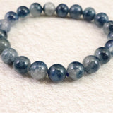 トロレアイト(スコルザライト） インクォーツ　9mm玉ブレスレット 21.6g (ID:17827)